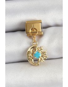 316L Çelik Sallantılı Ay Ve Güneş Model Gold Renk Nomination Charm