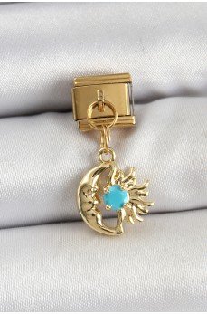 316L Çelik Sallantılı Ay Ve Güneş Model Gold Renk Nomination Charm 316L Çelik Sallantılı Ay Ve Güneş Model Gold Renk Nomination Charm