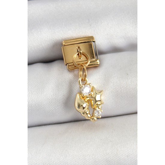 316L Çelik Sallantılı Zirkon Taşlı Deniz Kabuğu Ve Yıldız Model Gold Renk Nomination Charm 316L Çelik Sallantılı Zirkon Taşlı Deniz Kabuğu Ve Yıldız Model Gold Renk Nomination Charm
