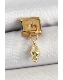 316L Çelik Sallantılı Deniz Kabuğu Model Gold Renk Nomination Charm