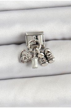 316L Çelik Gümüş Renk Bebek Konsept Nomination Charm