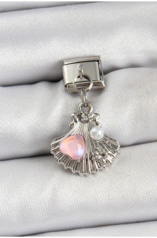 316L Çelik Sallantılı İnci Detaylı İstiridye Model Gümüş Renk Nomination Charm 316L Çelik Sallantılı İnci Detaylı İstiridye Model Gümüş Renk Nomination Charm