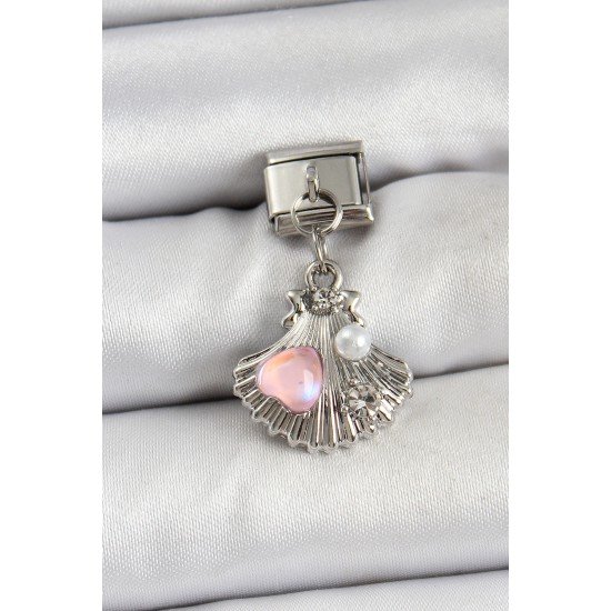 316L Çelik Sallantılı İnci Detaylı İstiridye Model Gümüş Renk Nomination Charm 316L Çelik Sallantılı İnci Detaylı İstiridye Model Gümüş Renk Nomination Charm