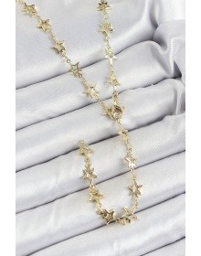 Pirinç Gold Renk Yıldızlı Kadın Y Kolye