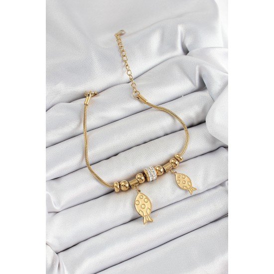 316L Çelik Gold Renk Balık Model Kadın Bileklik 316L Çelik Gold Renk Balık Model Kadın Bileklik