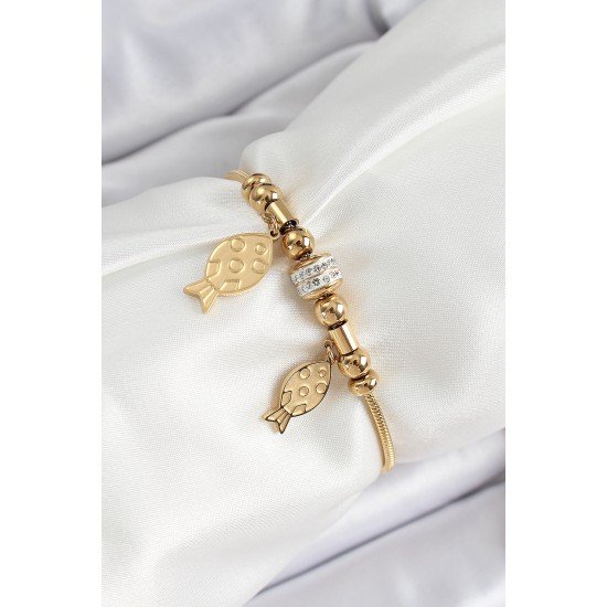 316L Çelik Gold Renk Balık Model Kadın Bileklik 316L Çelik Gold Renk Balık Model Kadın Bileklik