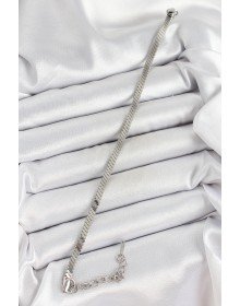 316L Çelik Gümüş Renk Yassı Zincir Model Kadın Bileklik