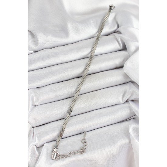 316L Çelik Gümüş Renk Yassı Zincir Model Kadın Bileklik 316L Çelik Gümüş Renk Yassı Zincir Model Kadın Bileklik