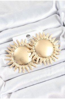 Pirinç Güneş Model Gold Renk Kadın Küpe Pirinç Güneş Model Gold Renk Kadın Küpe