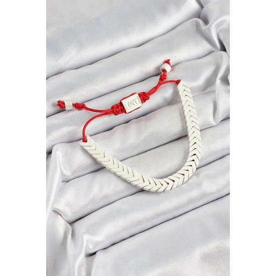 Pirinç Asansörlü Beyaz Juju Kadın Bileklik