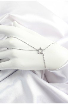 Pirinç Gümüş Renk Zirkon Taşlı Yıldız Model Şahmeran