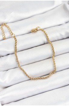 316L Çelik Gold Renk Örgü Burgu Zincir Erkek Bileklik