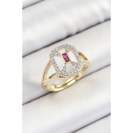 Pirinç Zirkon Taşlı Baget Model Gold Renk Kadın Yüzük Pirinç Zirkon Taşlı Baget Model Gold Renk Kadın Yüzük
