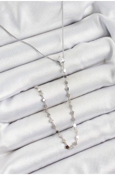 Pirinç Zirkon Taşlı Yıldız Figürlü Y Model Gümüş Renk Kadın Kolye