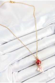 316L Çelik Zincir Kırmızı Balık Model Gold Renk Kadın Kolye 316L Çelik Zincir Kırmızı Balık Model Gold Renk Kadın Kolye