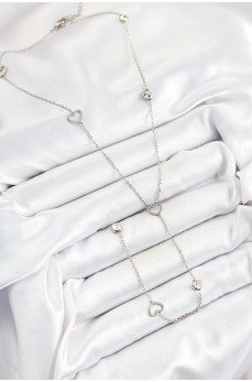 316L Çelik Zirkon Taşlı Kalp Figürlü Y Model Gümüş Renk Kadın Kolye 316L Çelik Zirkon Taşlı Kalp Figürlü Y Model Gümüş Renk Kadın Kolye