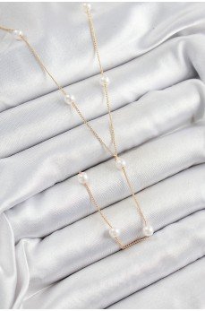 Pirinç İnci Figürlü Y Model Gold Renk Kadın Kolye