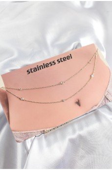 316L Çelik Zirkon Taşlı Damla Model Gold Renk Göbek Bel Zinciri 316L Çelik Zirkon Taşlı Damla Model Gold Renk Göbek Bel Zinciri