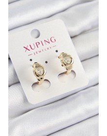 Xuping Zirkon Taşlı Kalp Model Gold Renk Kadın Küpe