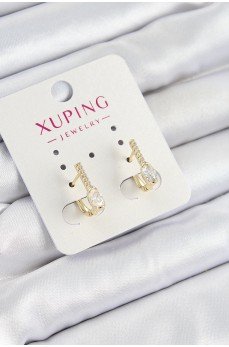 Xuping Zirkon Taşlı I Model Gold Renk Kadın Küpe