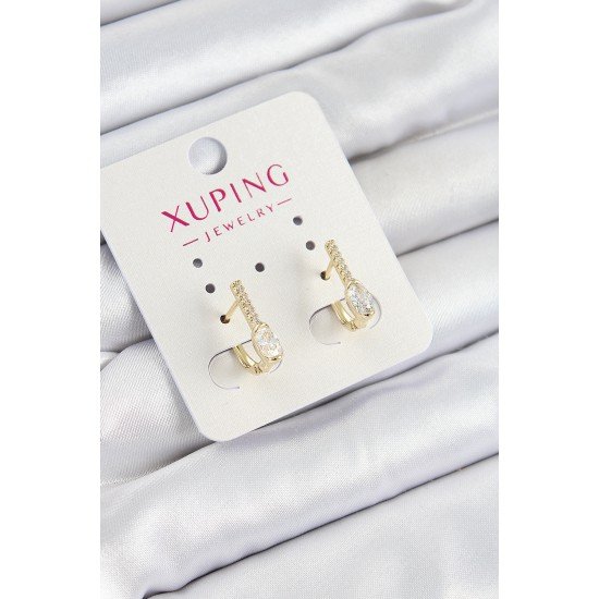 Xuping Zirkon Taşlı I Model Gold Renk Kadın Küpe Xuping Zirkon Taşlı I Model Gold Renk Kadın Küpe