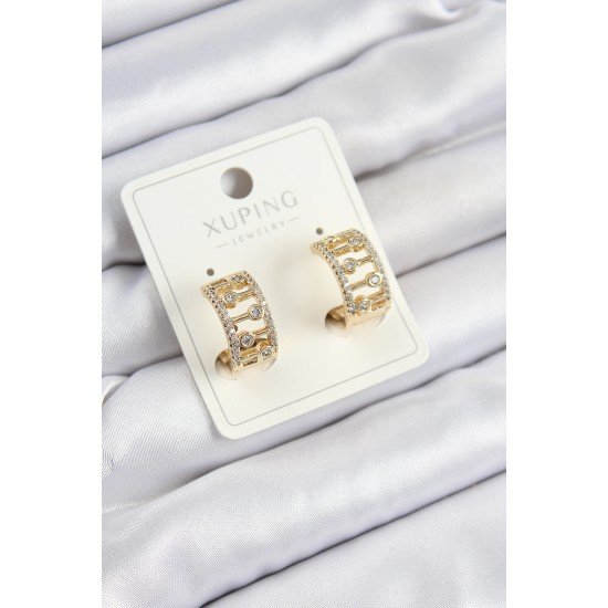 Xuping Zirkon Taşlı Çit Halka Model Gold Renk Kadın Küpe