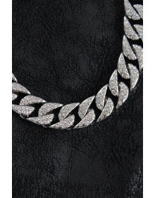 Pirinç Zirkon Taşlı Cuba Gurmet Model Gümüş Renk Erkek Kolye