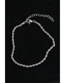 316L Çelik Burgu Model Gümüş Renk Erkek Bileklik