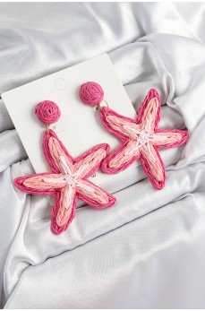 Pirinç Pembe Deniz Yıldızı Model Gold Renk Kadın Hasır Küpe Pirinç Pembe Deniz Yıldızı Model Gold Renk Kadın Hasır Küpe