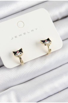 Pirinç Kuromi Model Gold Renk Çocuk Küpe Pirinç Kuromi Model Gold Renk Çocuk Küpe