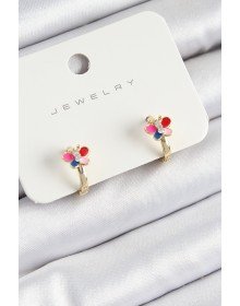 Pirinç Zirkon Taşlı Kelebek Model Gold Renk Çocuk Küpe