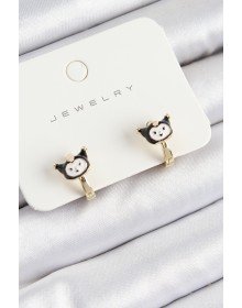 Pirinç Kuromi Model Gold Renk Çocuk Küpe