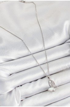 316L Çelik Zirkon Taşlı Kelebek Model Gümüş Renk Kadın Kolye 316L Çelik Zirkon Taşlı Kelebek Model Gümüş Renk Kadın Kolye