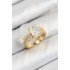 Pirinç  Büyük Zirkon Taşlı Model Gold Renk Kadın Yüzük