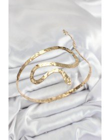Pirinç Yılan Model Gold Renk Kadın Pazu Bileklik