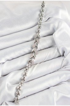 Pirinç Zirkon Taşlı Balık Kuyruğu Model Gümüş Renk Kadın Bileklik