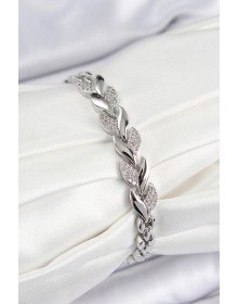 Pirinç Zirkon Taşlı Balık Kuyruğu Model Gümüş Renk Kadın Bileklik