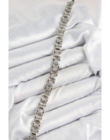 Pirinç Zirkon Taşlı Parçalı Model Gümüş Renk Kadın Bileklik