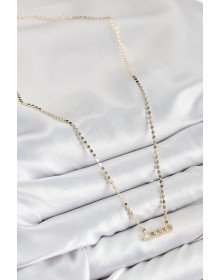 Pirinç Zirkon Taşlı Messika Model Ezme Zincir Gold Renk Kadın Kolye