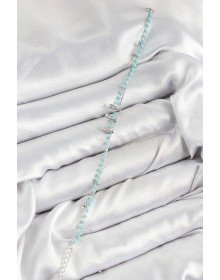 Pirinç Zirkon Taşlı Mavi Boncuklu Model Gümüş Renk Kadın Bileklik