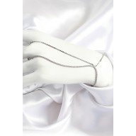 Pirinç Zirkon Taşlı Ezme Zincir Model Gümüş Renk Kadın Şahmeran