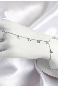 Pirinç Zirkon Taşlı Sallantılı Model Gümüş Renk Kadın Şahmeran