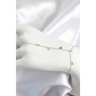 Pirinç Renkli Zirkon Taşlı Sallantılı Yıldızlı Model Gold Renk Kadın Şahmeran