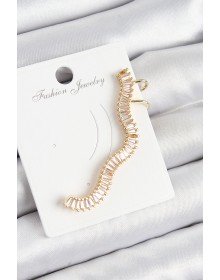 Pirinç Su Yolu Model Gold Renk Sağ Kıkırdak Küpe