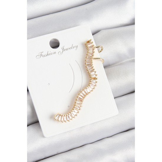 Pirinç Su Yolu Model Gold Renk Sağ Kıkırdak Küpe Pirinç Su Yolu Model Gold Renk Sağ Kıkırdak Küpe