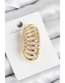 Pirinç Yay Model Gold Renk Sağ Kıkırdak Küpe