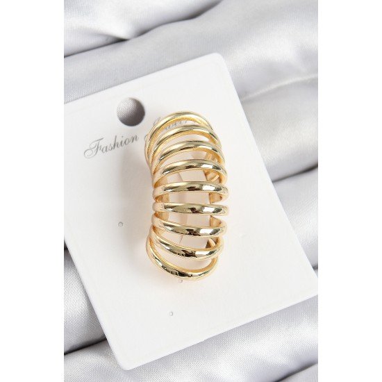 Pirinç Yay Model Gold Renk Sağ Kıkırdak Küpe