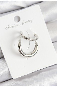 Pirinç Halka Model Gümüş Renk Sağ Kıkırdak Küpe