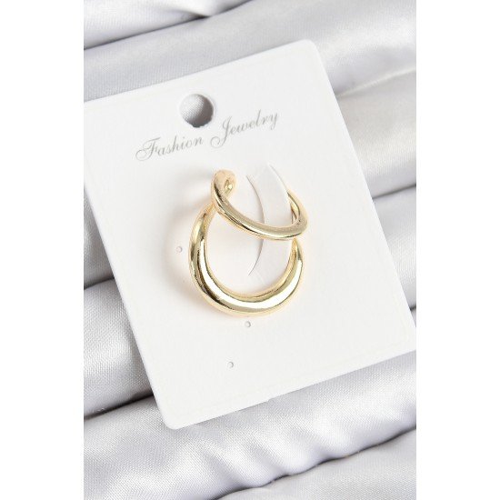 Pirinç Halka Model Gold Renk Sağ Kıkırdak Küpe Pirinç Halka Model Gold Renk Sağ Kıkırdak Küpe