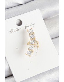 Pirinç Zirkon Taşlı Model Gold Renk Sağ Kıkırdak Küpe